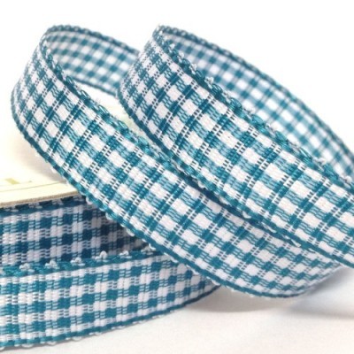Fita Azul Turquesa Xadrez 10mm