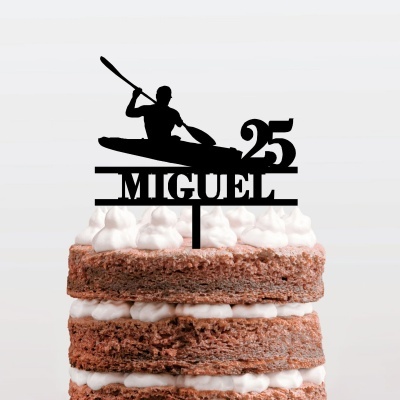 Topo Bolo Canoagem Homem Nome e Idade