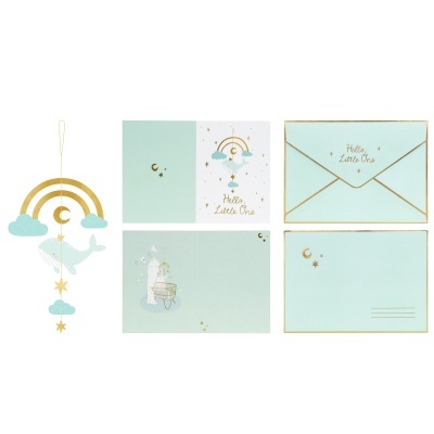 Postal + Decoração Bebé Azul