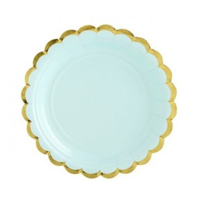 Pratos Menta e Dourado