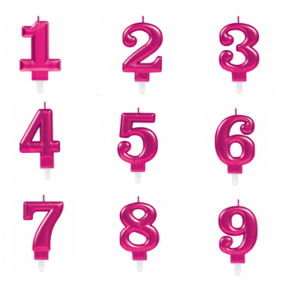 Vela Número Grande Rosa