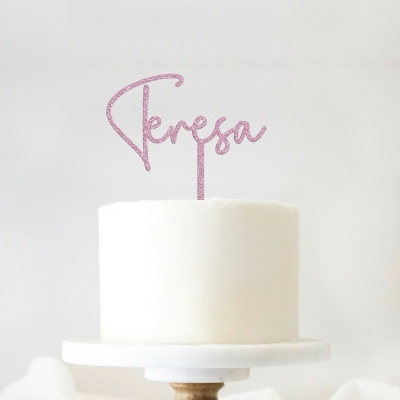 Topo Bolo Acrilico Letra 1 Glitter