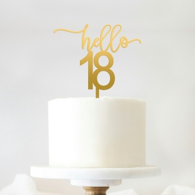 Topo Bolo Hello 18 Acrilico