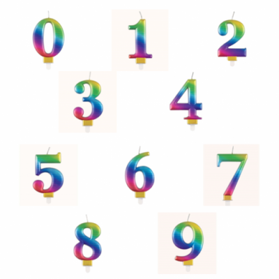 Vela Número Grande Colorida