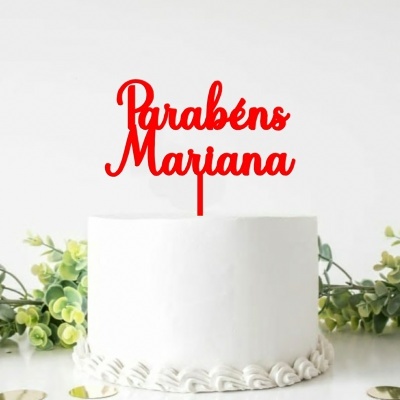 Topo Bolo Acrilico Letra 3