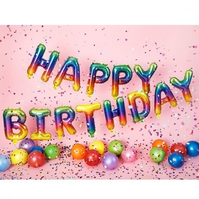Balões Happy Birthday Coloridos