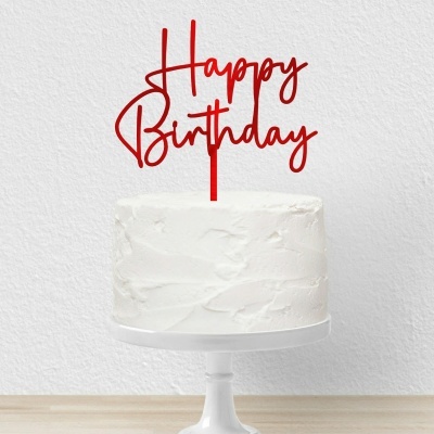 Topo Bolo Happy Birthday Letra 1 Acrilico
