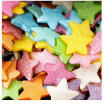 Confetis Açúcar Estrelas Coloridas Grandes