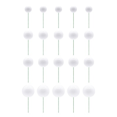 Toppers Bolas Brancas - conj.20