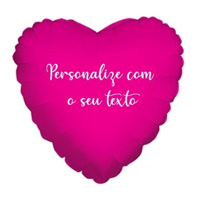 Balão + Texto Coração Rosa