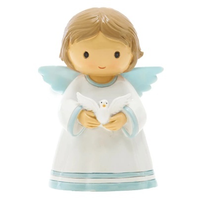 Figura Anjo Azul com pomba na mão