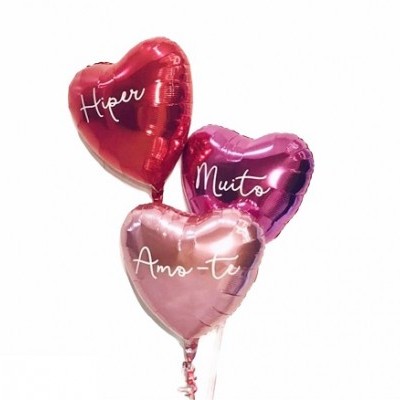 Balão + Texto Coração Rosa Claro