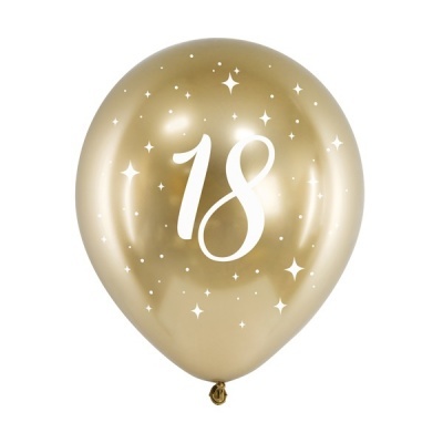 Conj. 6 Balões Dourados 18