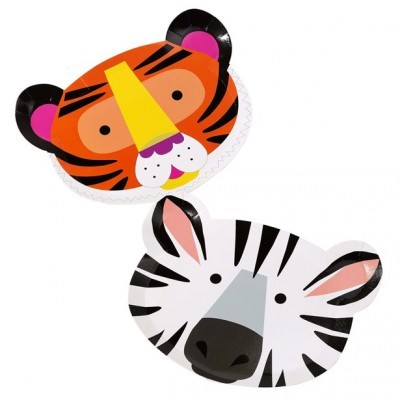 Pratos Animais Selva Tigre e Zebra