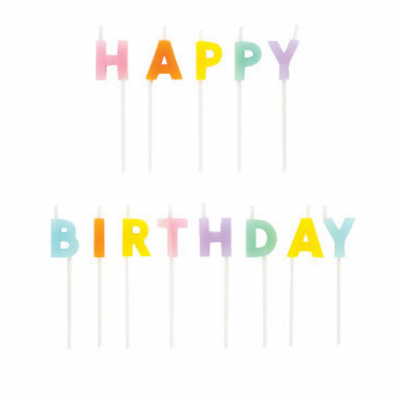 Velas Happy Birthday Rainbow Pastel