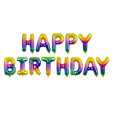 Balões Happy Birthday Coloridos