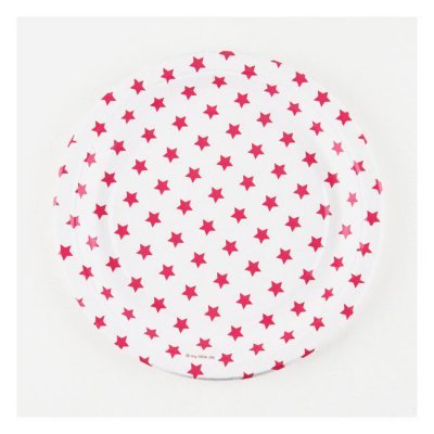 Pratos Rosa Forte Estrelas