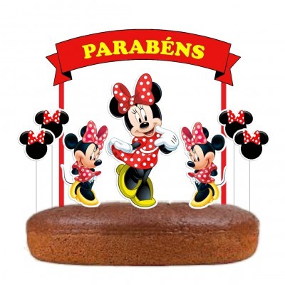 Topo Bolo Minnie Vermelha