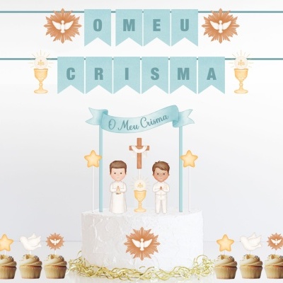 Kit Decoração Crisma Menino