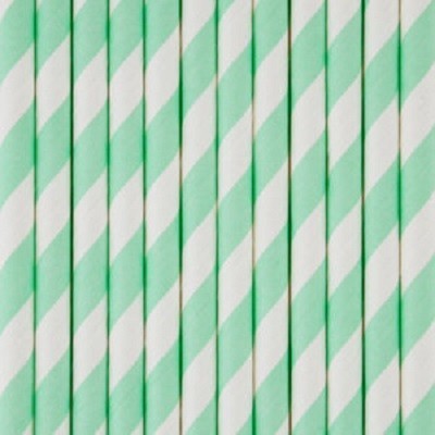 Palhinhas Menta Riscas -  Conj. 25