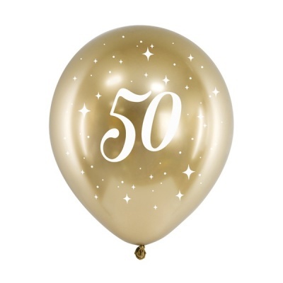 Conj. 6 Balões Dourados 50