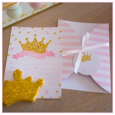 Convites Princesa Coroa Dourada