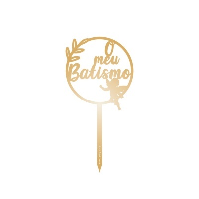 Mini Topo Bolo O meu Batismo Ouro