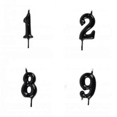 Vela Número Artesanal Preto