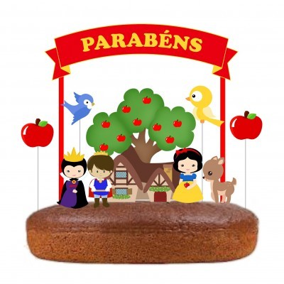 Topo Bolo Branca de Neve