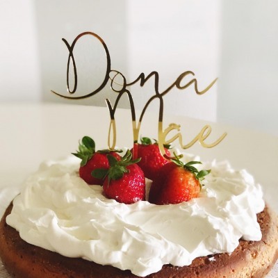 Topo Bolo Acrilico Letra Fina