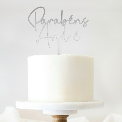 Topo Bolo Acrilico Letra 1