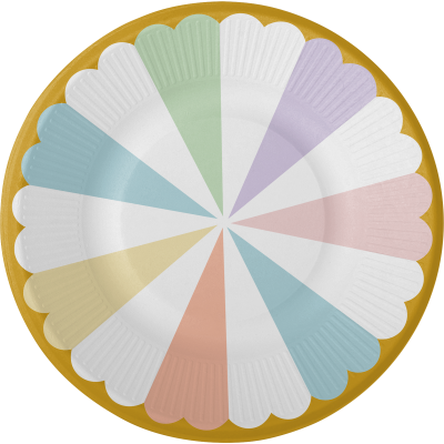 Pratos Riscas Cores Pastel