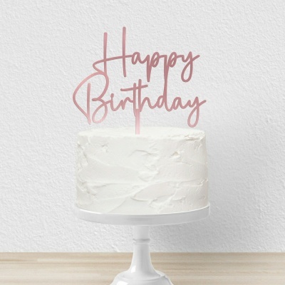 Topo Bolo Happy Birthday Letra 1 Acrilico