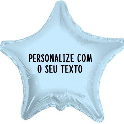 Balão + Texto Estrela Azul Claro