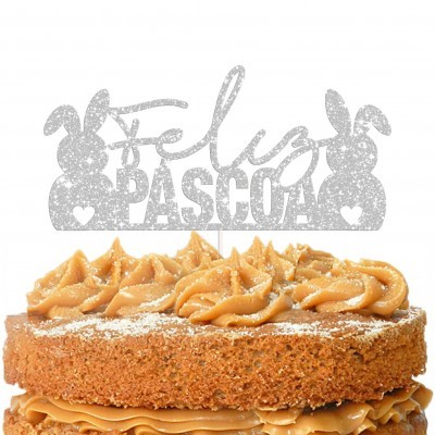 Topo Bolo Páscoa Papel Glitter
