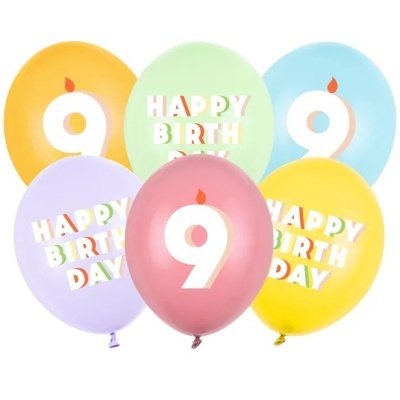 Balões Happy Birthday 9 - conj.6