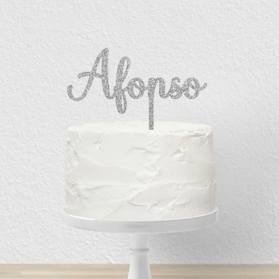 Topo Bolo Acrilico Letra 3 Glitter