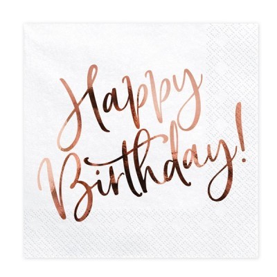 Guardanapos Happy Birthday Rose Gold