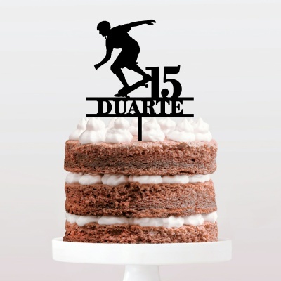 Topo Bolo Skate Nome e Idade