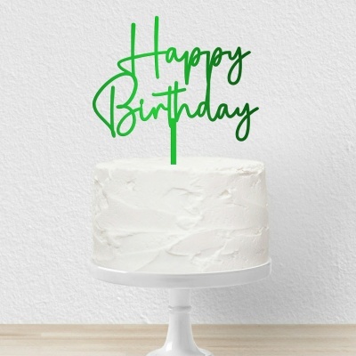 Topo Bolo Happy Birthday Letra 1 Acrilico
