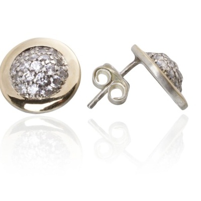 Brincos Prata e ouro Zeik Joyas