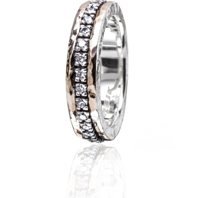 Anel Prata e Ouro Zeik Joyas