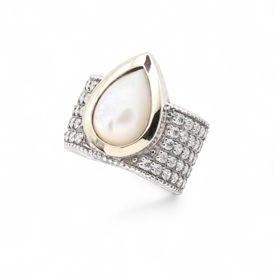 Anel Prata e ouro Zeik Joyas