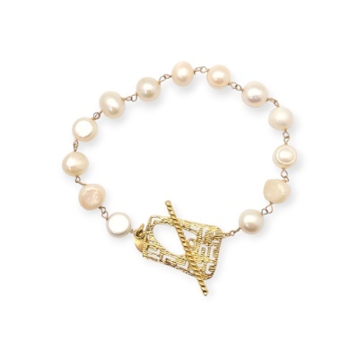 Pulseira Prata Pérolas