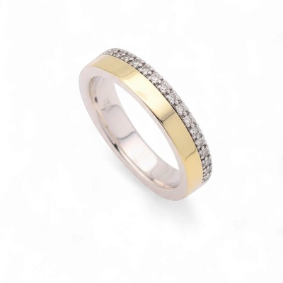 Anel Prata e ouro Zeik Joyas