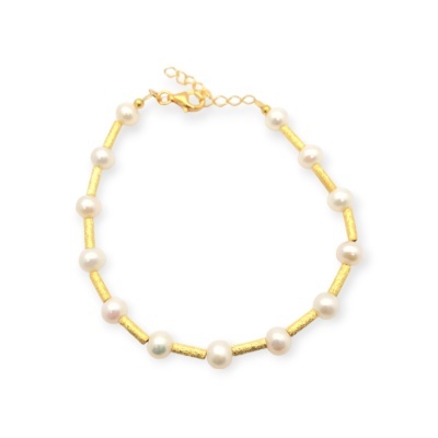 Pulseira Prata Perolas