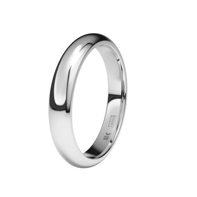 Aliança Prata Meia Cana Alta