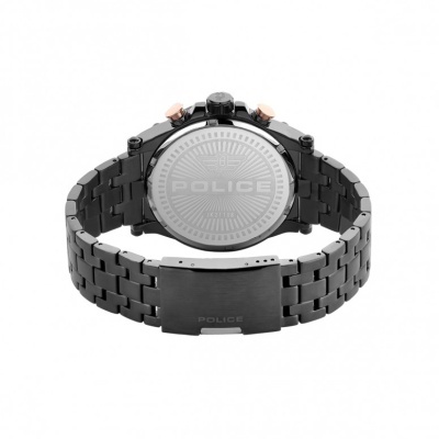 Relógio de pulso metal preto com gravação Police