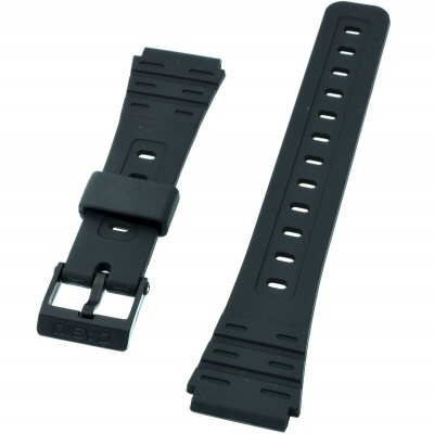 Correia de relógio preta em silicone com fivela metálica CASIO