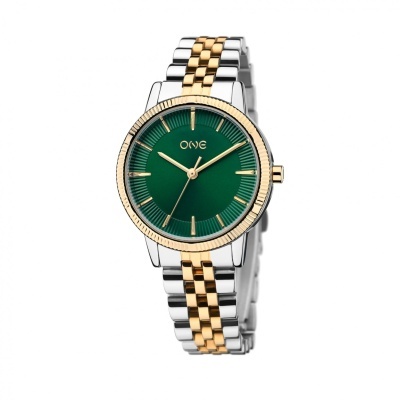RELOGIO ONE SPLENDORA BICOLOR GREEN DIAL OL9586VB41L
